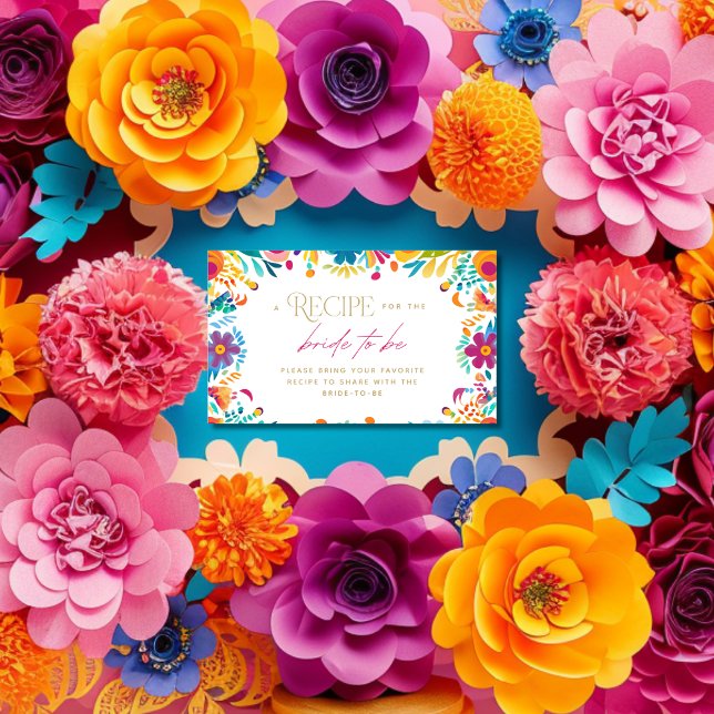 Mexican Fiesta Pink Yellow Flowers Bridal Shower Enclosure Card (Creator Uploaded)