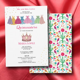 Mexican Fiesta Quinceañera 15th Princess Birthday Invitation