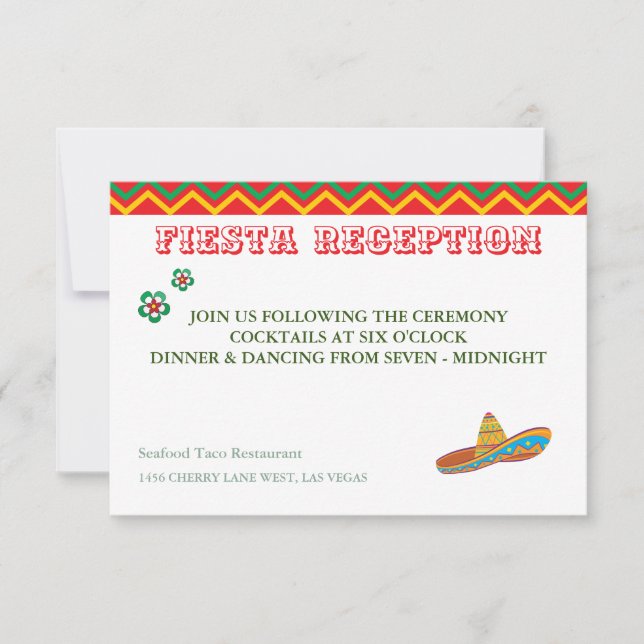Mexican Fiesta Reception Details RSVP Card (Front)