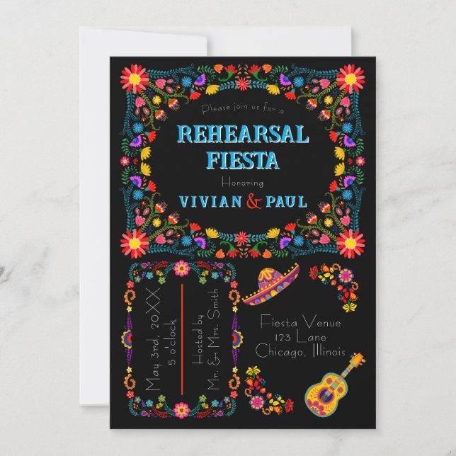 Mexican Fiesta Rehearsal Dinner Invitation (Front)