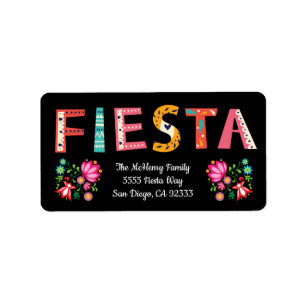 Mexican Fiesta return address label