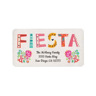 Mexican Fiesta return address label