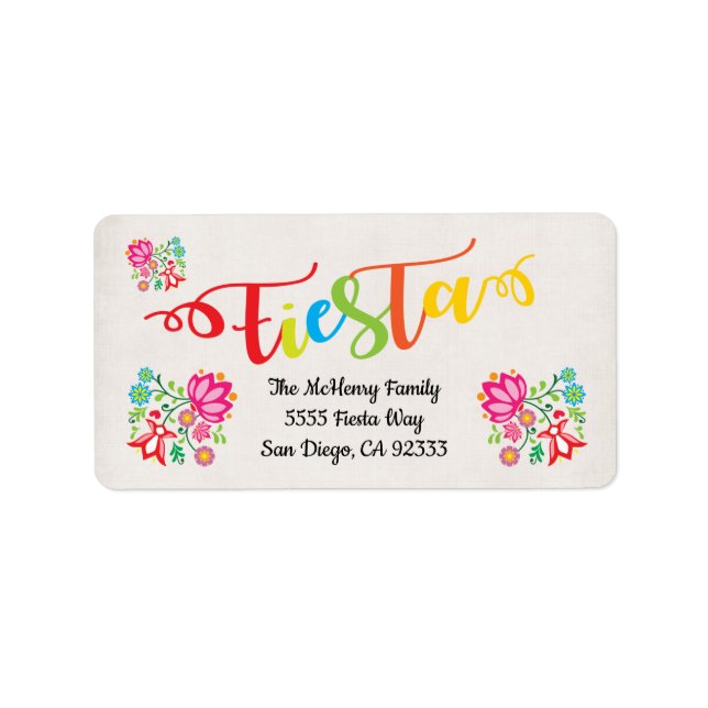 Mexican Fiesta return address label (Front)