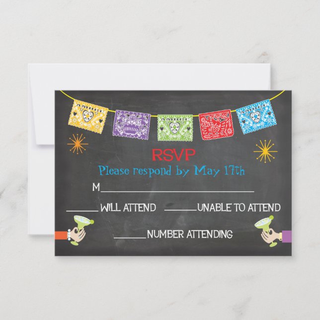 Mexican Fiesta RSVP cards (Front)