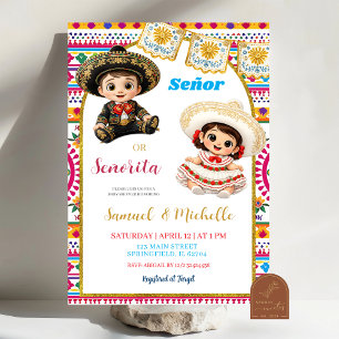 Mexican Fiesta Senor or Senorita Gender Reveal Inv Invitation