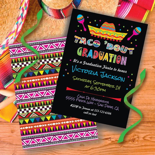 Mexican Fiesta taco bout Graduation Party Invitation (Creator Uploaded)