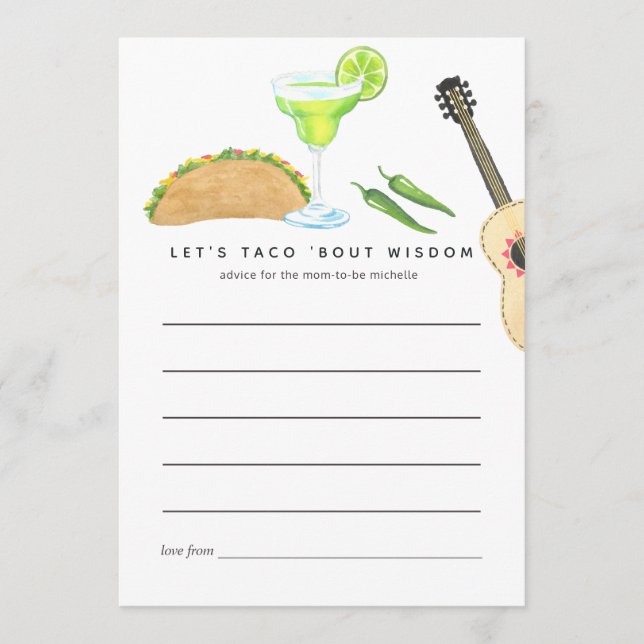 Mexican Fiesta Taco 'bout Love Advice Card (Front)