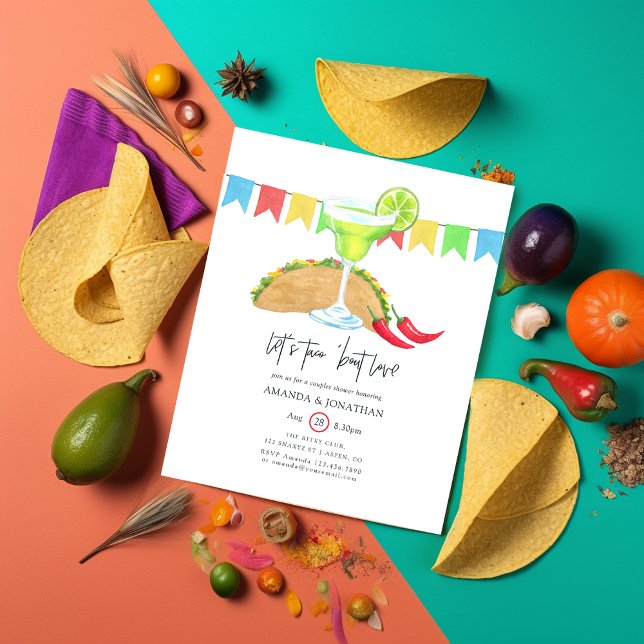 Mexican Fiesta Taco 'bout Love Couples Shower Flyer (Creator Uploaded)