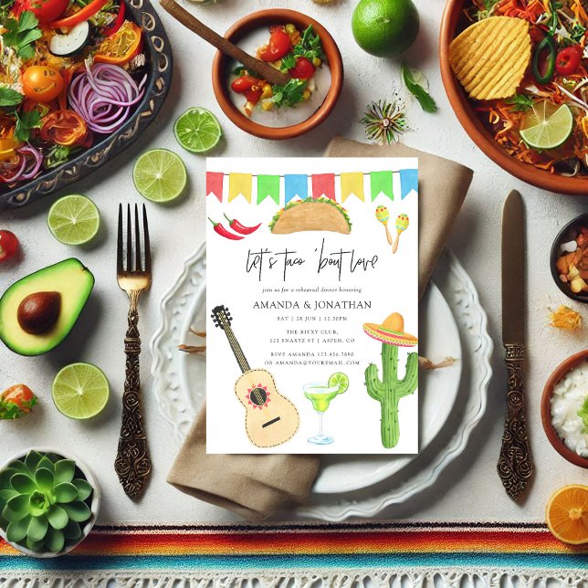 Mexican Fiesta Taco 'bout Love Rehearsal Dinner Invitation (Mexican Fiesta Taco 'bout Love Rehearsal Dinner Invitation)