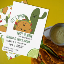 Mexican fiesta taco couples Baby Shower Invitation