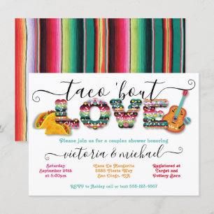 Mexican Fiesta Taco'bout Love couples shower  Invitation