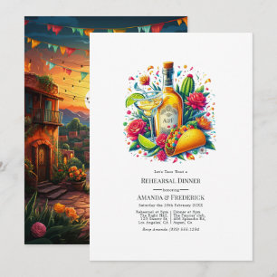 Mexican Fiesta Tacos & Tequila Rehearsal Dinner Invitation