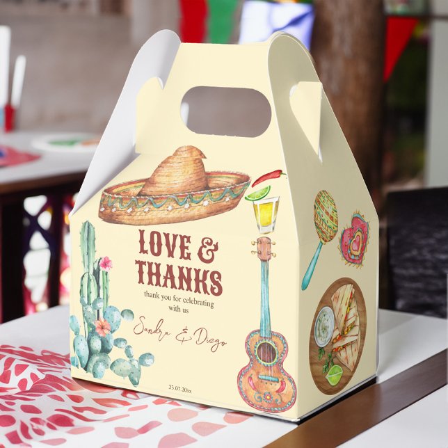 Mexican fiesta themed party personalised favour box (Mexican fiesta themed party personalized favor box)
