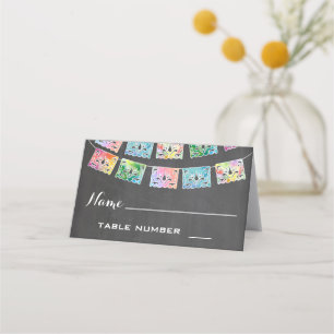Mexican Fiesta watercolor cactus table cards
