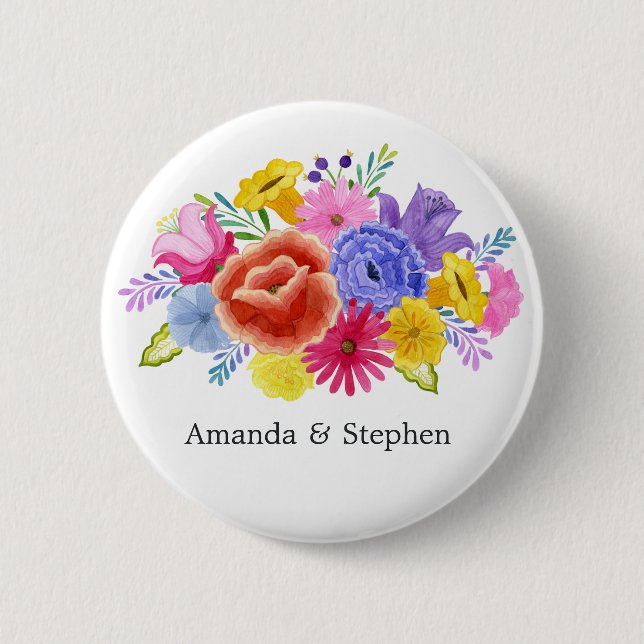 Mexican Fiesta Wedding 6 Cm Round Badge (Front)