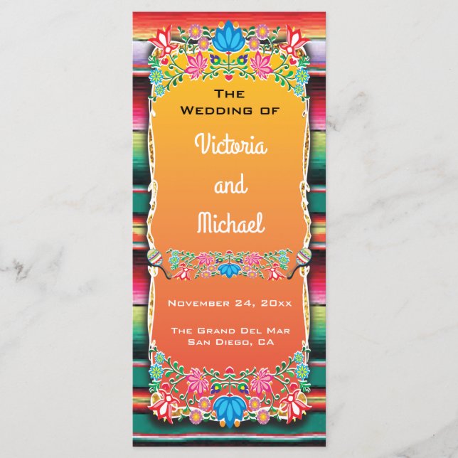 Mexican Fiesta Wedding Program Programme (Front)