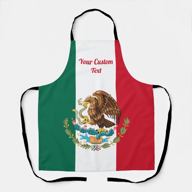Mexican flag and coat of arms with a golden eagle apron (Front)