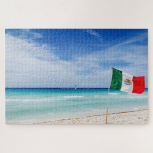 Mexican Flag Beach Jigsaw Puzzle
