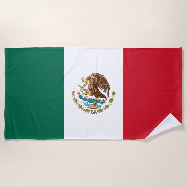 Mexican Flag Beach Towel (Front)