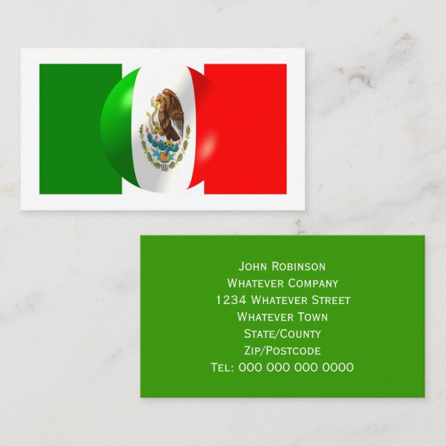 Mexican Flag Business Card (Front/Back)