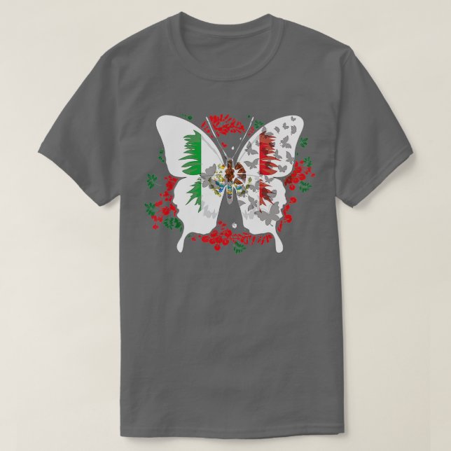 Mexican Flag Butterfly Mexicans  T-Shirt (Design Front)