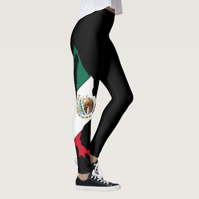 mexican flag country pride yoga womens fashion leggings (Right)
