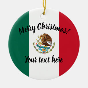 Mexican flag custom Christmas tree ornament