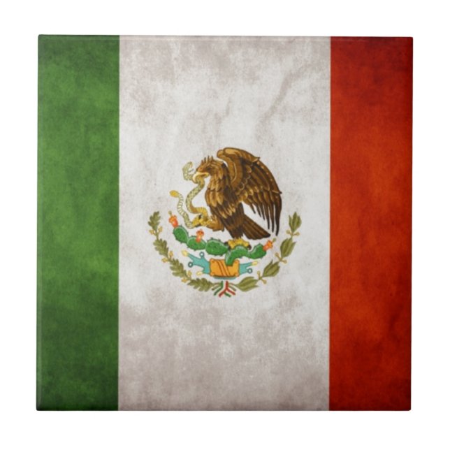 Mexican Flag Designs Tile (Front)