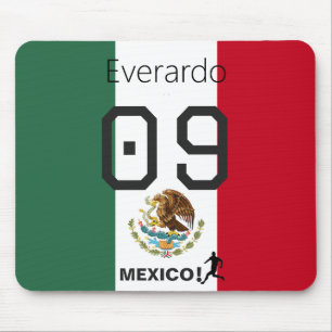 Mexican Flag Desktop Goal Kick Custom Name Mouse Pad