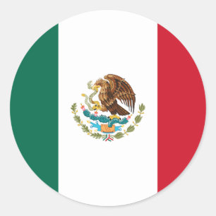 Mexican Flag, Flag of Mexico Classic Round Sticker
