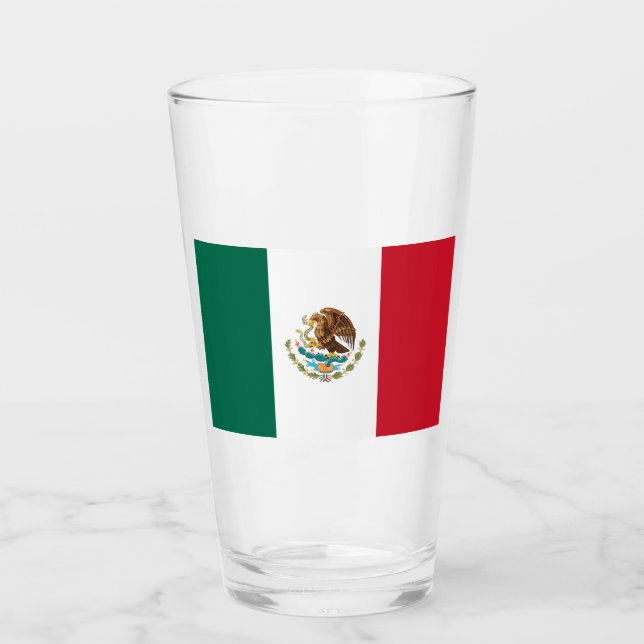 Mexican Flag - Flag of Mexico Glass Cup (Front)