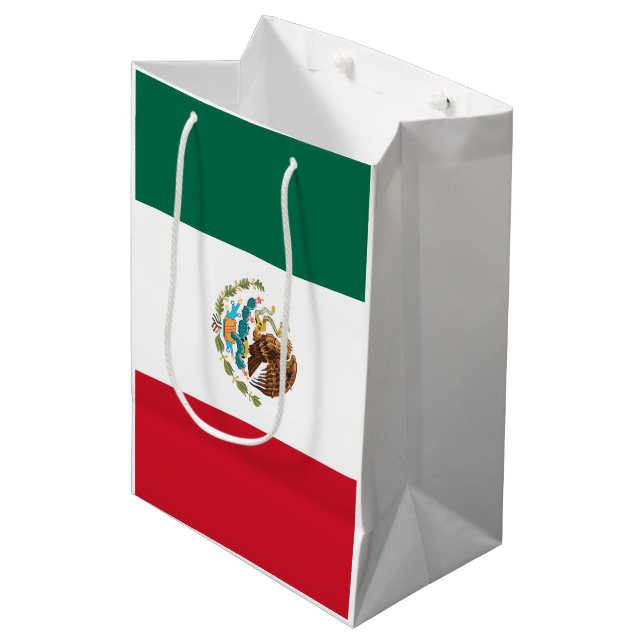 Mexican Flag - Flag of Mexico Medium Gift Bag (Front Angled)