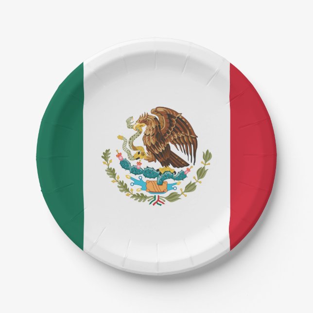 Mexican Flag - Flag of Mexico Paper Plate (Front)