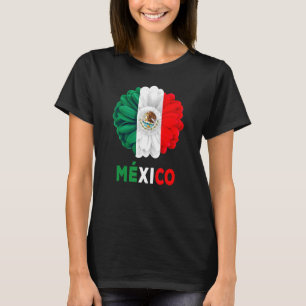 Mexican Flag Idea De Mexico Para Mujeres & Dahlia  T-Shirt
