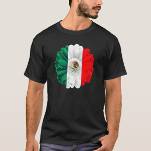 Mexican Flag Idea De Mexico Para Mujeres & Dahlia  T-Shirt