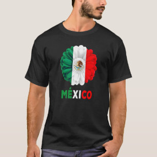 Mexican Flag Idea De Mexico Para Mujeres & Dahlia  T-Shirt