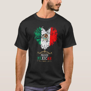 Mexican Flag Idea De Mexico Para Mujeres & Dahlia  T-Shirt