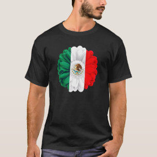 Mexican Flag Idea De Mexico Para Mujeres & Dahlia  T-Shirt