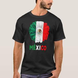 Mexican Flag Idea De Mexico Para Mujeres & Dahlia T-Shirt