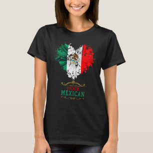 Mexican Flag Idea De Mexico Para Mujeres & Dahlia  T-Shirt
