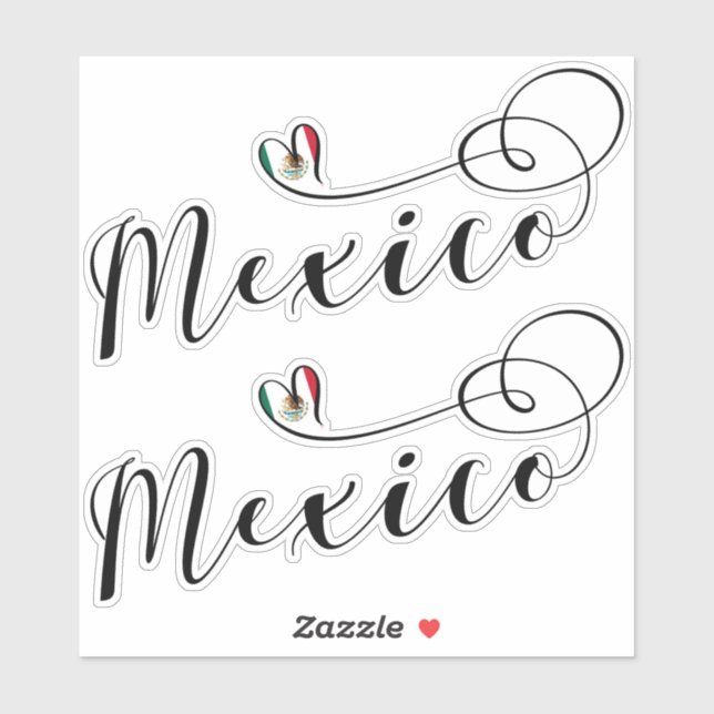 Mexican Flag In Heart, I Love Mexico (Sheet)