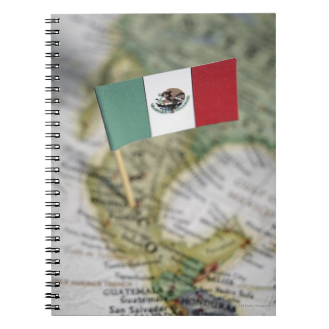 Mexican flag in map spiral notebook (Front)