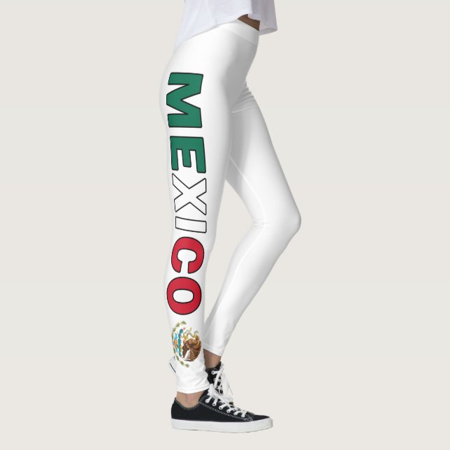 Mexican Flag Independence Day Mexico Leggings (Right)