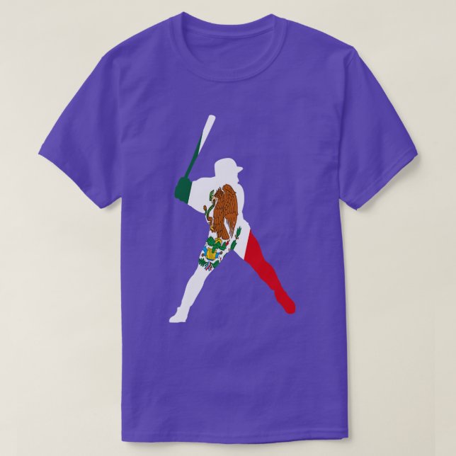 Mexican Flag Mexico Baseball Player T-Shirt (Design Front)