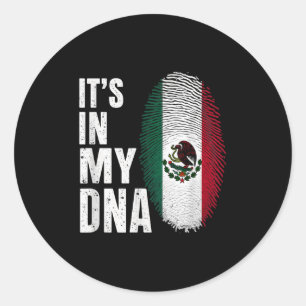 Mexican Flag Mexico Its In My Dna Classic Round Sticker