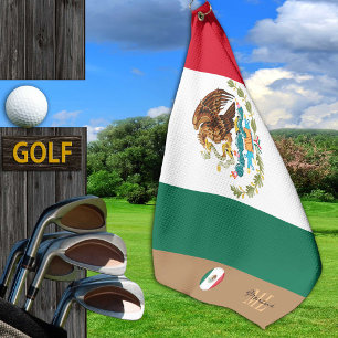 Mexican flag & Mexico monogrammed Golf /sports Gol Towel