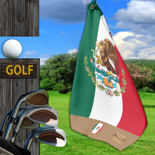 Mexican flag & Mexico monogrammed Golf /sports Golf Towel