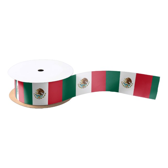 Mexican Flag & Mexico travel, holiday/sports Satin Ribbon (Spool)
