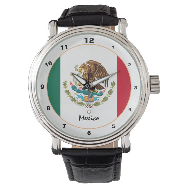 Mexican Flag & Mexico trendy fashion /design watch (Front)