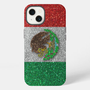 Mexican Flag of Mexico City Glitter Trendy Stylish iPhone 13 Case